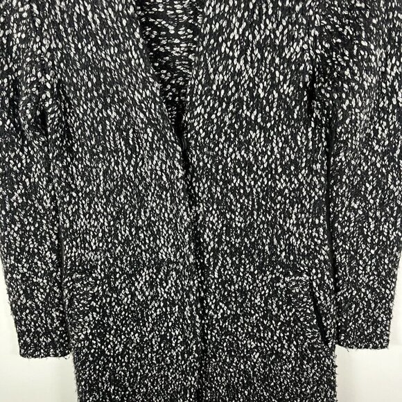 J.McLaughlin Sweater Women's Size XS Black White Marled Knit Long Cardigan Wool - Picture 4 of 12
